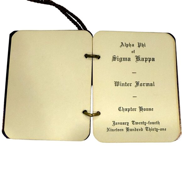 Vintage Sigma Kappa Alpha Phi Winter Formal Dance Card 1931 Purple Celluloid - Picture 6 of 10